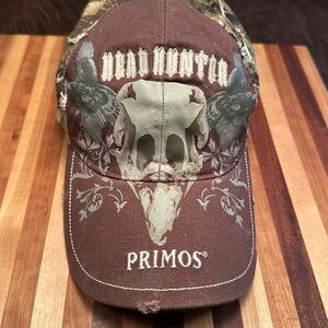 DRA Primos Head Hunter Skull With Turkeys Camo Cap